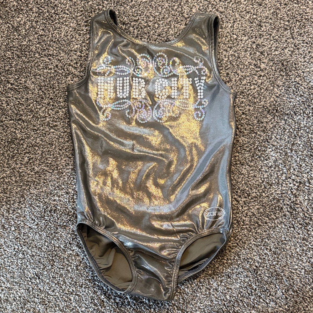 Shiny Gray Kids Leotard